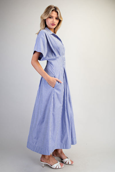 Pleated Dolman Maxi Dress