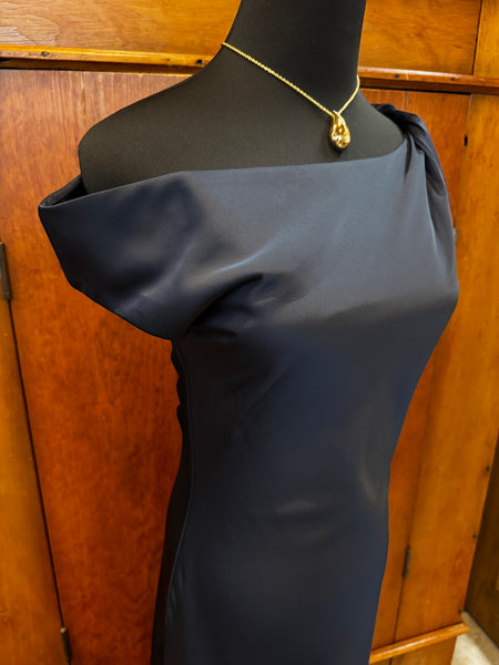 One Shoulder Satin Maxi Dress