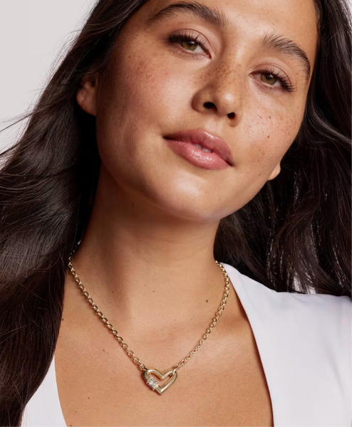 Kendra Scott Emery Heart Gold Short Pendant Necklace