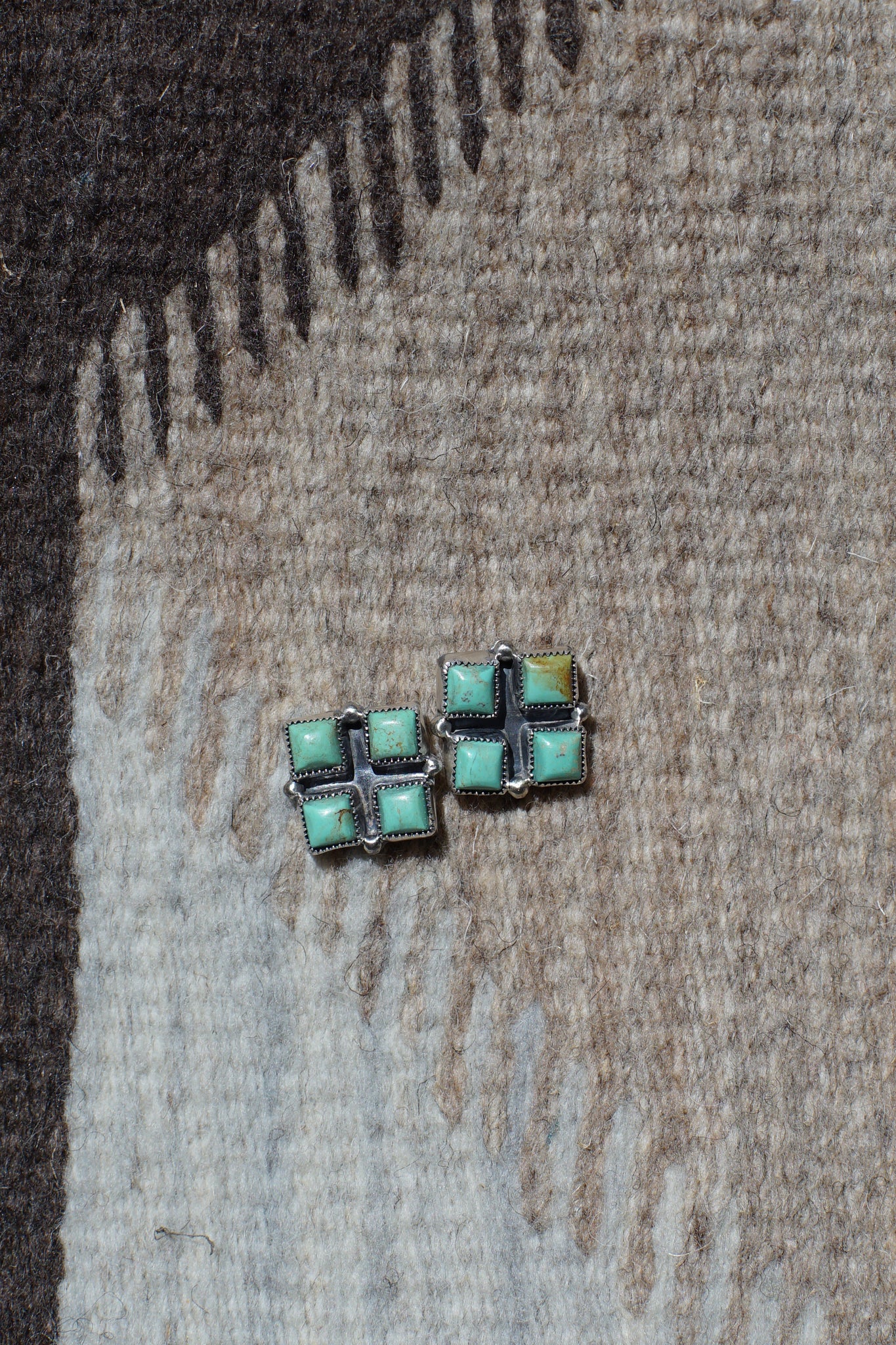 Square 4 Stone Cluster Earring