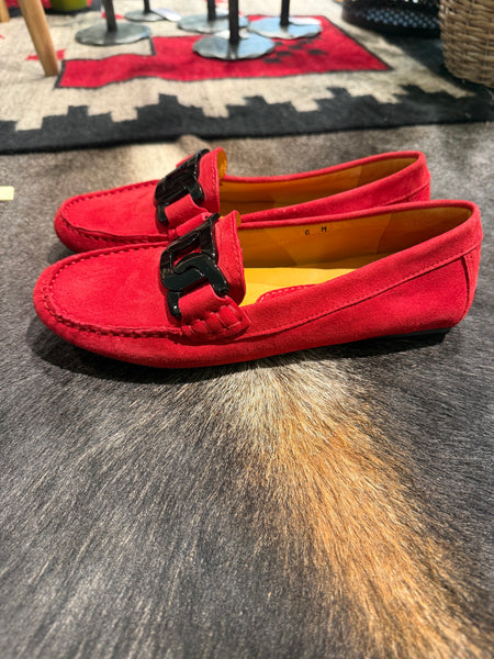 Vaneli Aiker Red Suede Driving Moc Shoe