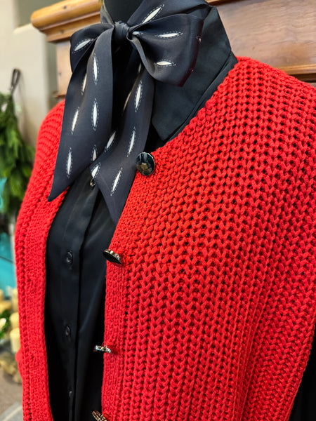 Wishlist Button Front Short Sleeve Sweater