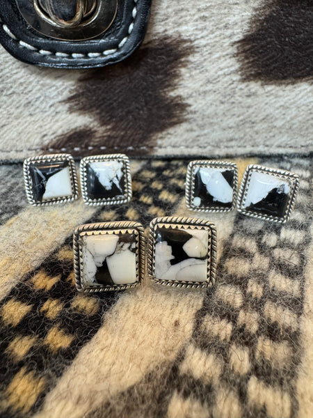 4 Corners White Buffalo Post Earring