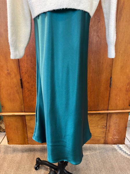Wishlist Midi Skirt in Satin