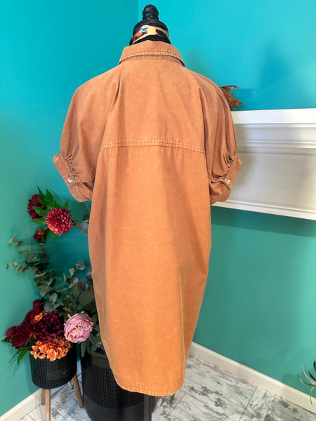 EE:Some Mineral Wash Mini Shirt Dress