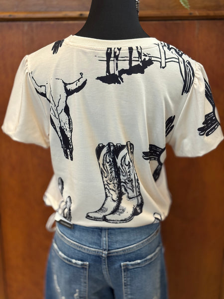Cowboy Boot & Cactus Top