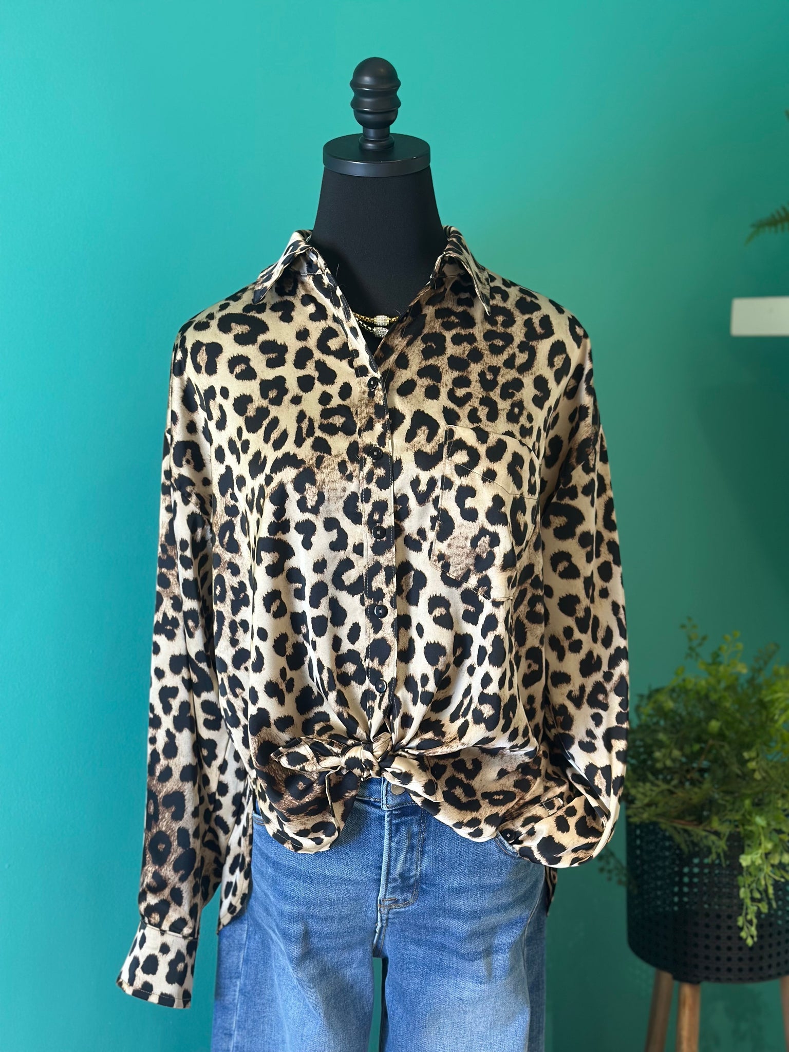 Leopard Button Down Shirt