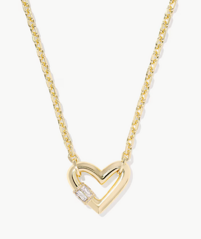 Kendra Scott Emery Heart Gold Short Pendant Necklace