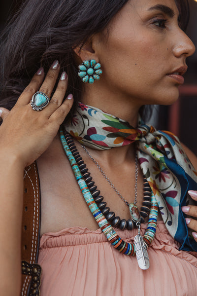ALZ Anna Spencer Turquoise Cluster Earrings