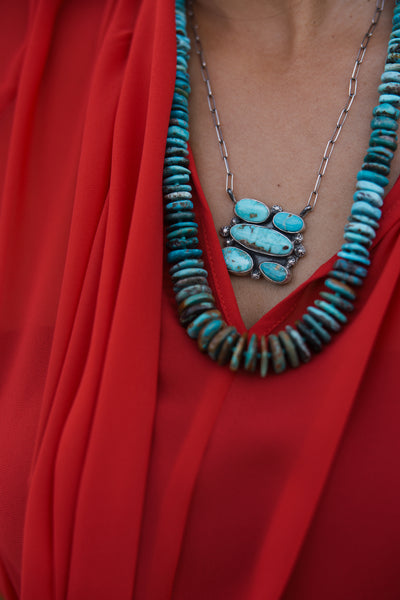 5 Stone Turquoise Necklace