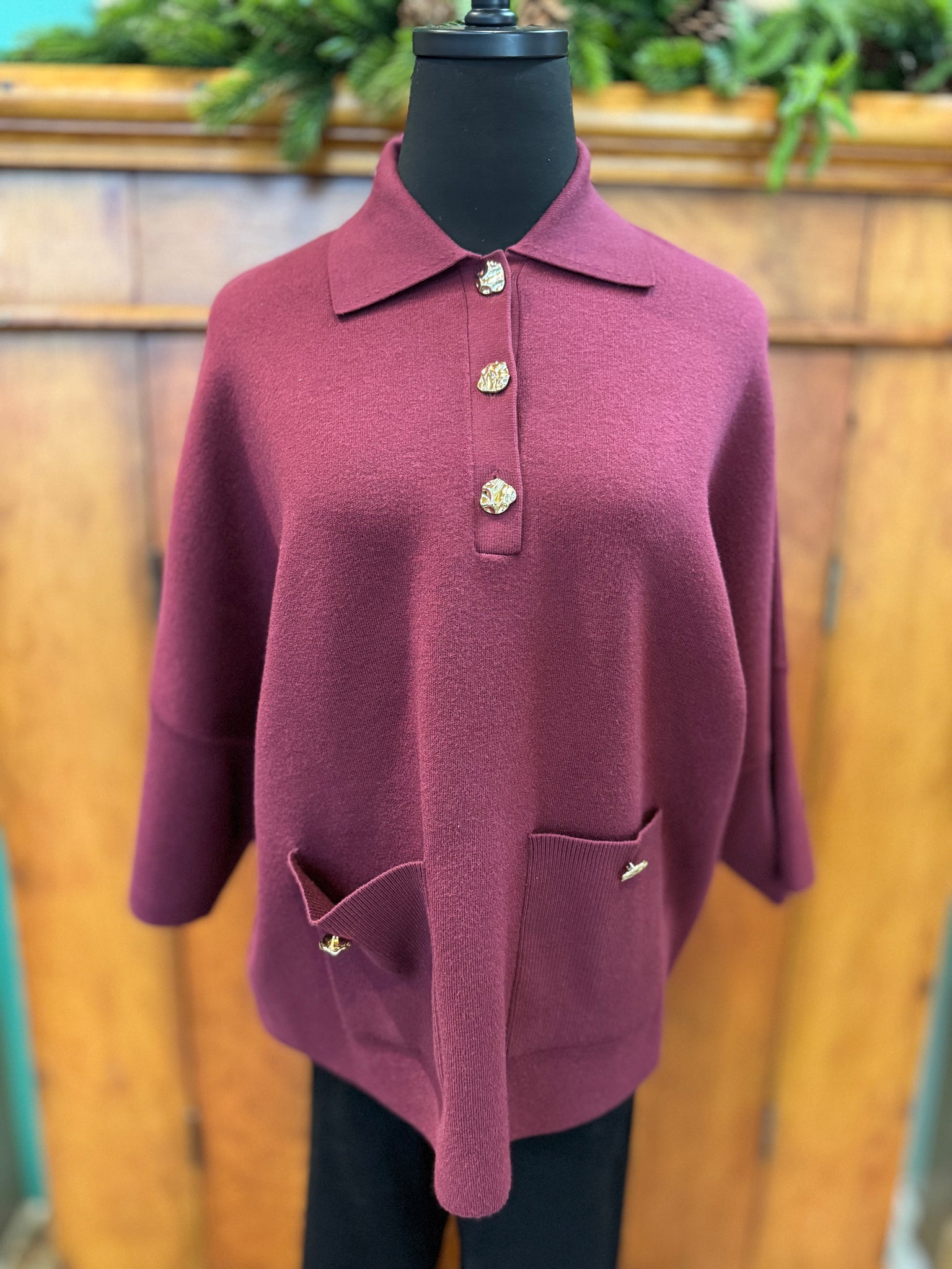 Joseph Ribkoff Sweater with Gold Buttons
