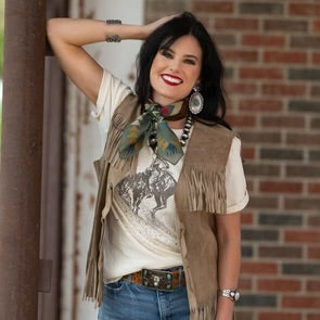 Fringe Scarves Cross Me Shorty
