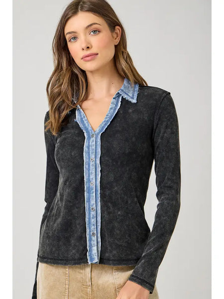 Thermal Washed Ribbed Top