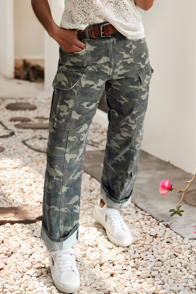 Camo Multi Pocketed Denim Pants