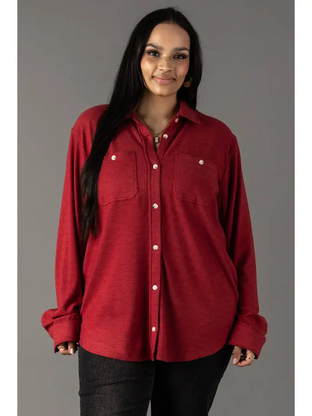 Super Soft Long Sleeve Button Up Top