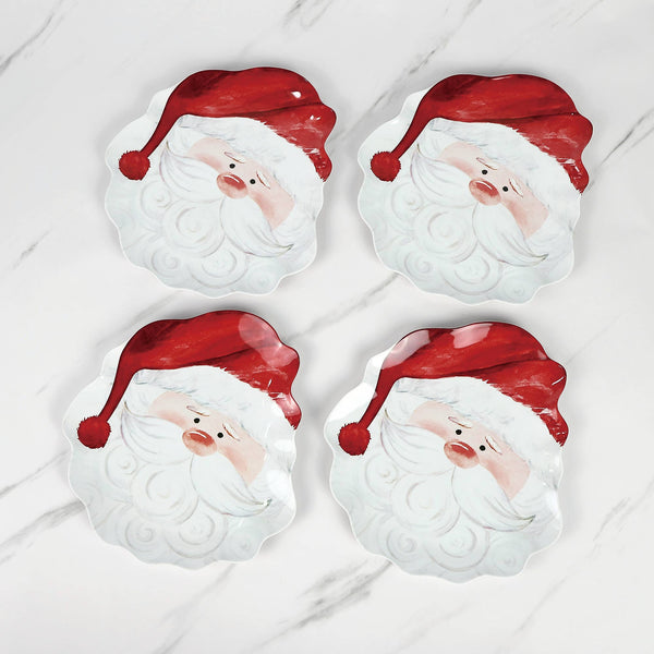 Santa Claus 9.5" Melamine Dinner Plates Set of 4