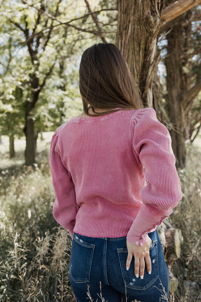 Urban Daizy Waffle Knit Long Sleeve Top