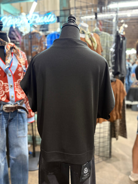 Mock Neck Short Sleeve Top