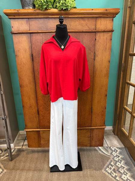 Joseph Ribkoff Long Sleeve Red Blouse