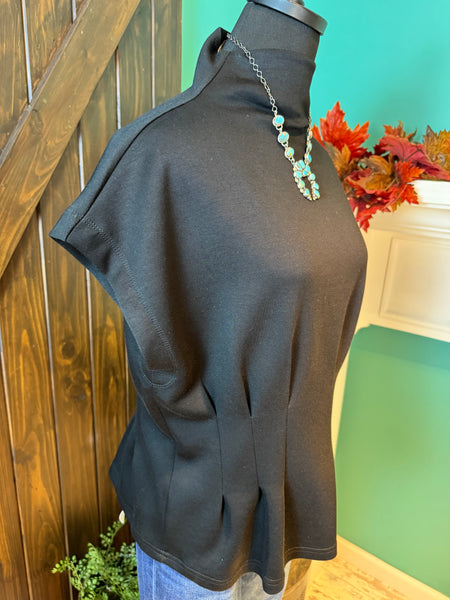 Entro Knit Fitted Mock Neck Top