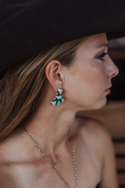 ALZ 5 Stone Cluster Post Earrings