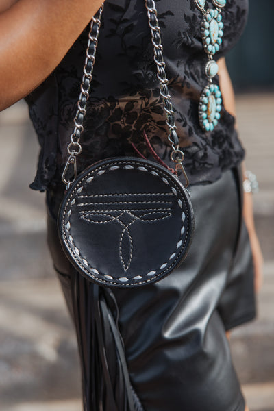 The Country Girl Coin Bag in Black Horse Shoe