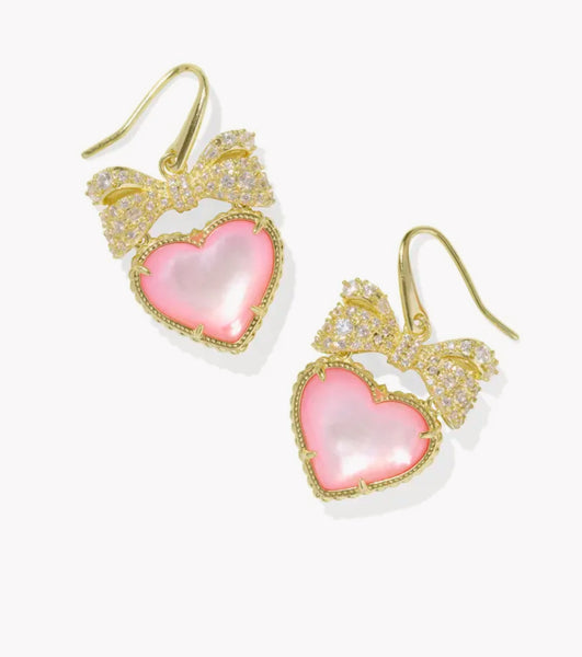 Kendra Scott Hailey Heart Drop Earrings in Gold MOP & Ivory MOP