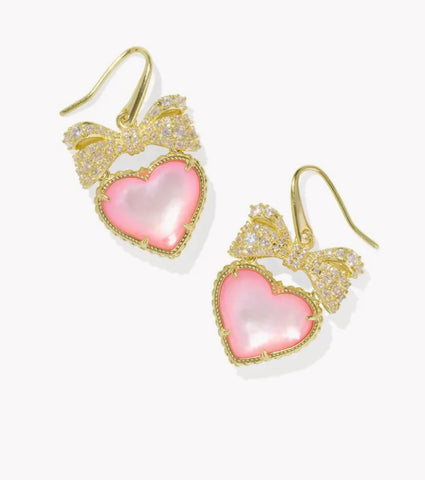 Kendra Scott Hailey Heart Drop Earrings in Gold MOP & Ivory MOP