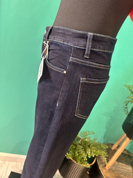 Risen High Rise Tummy Control Wide Leg Crop Jean