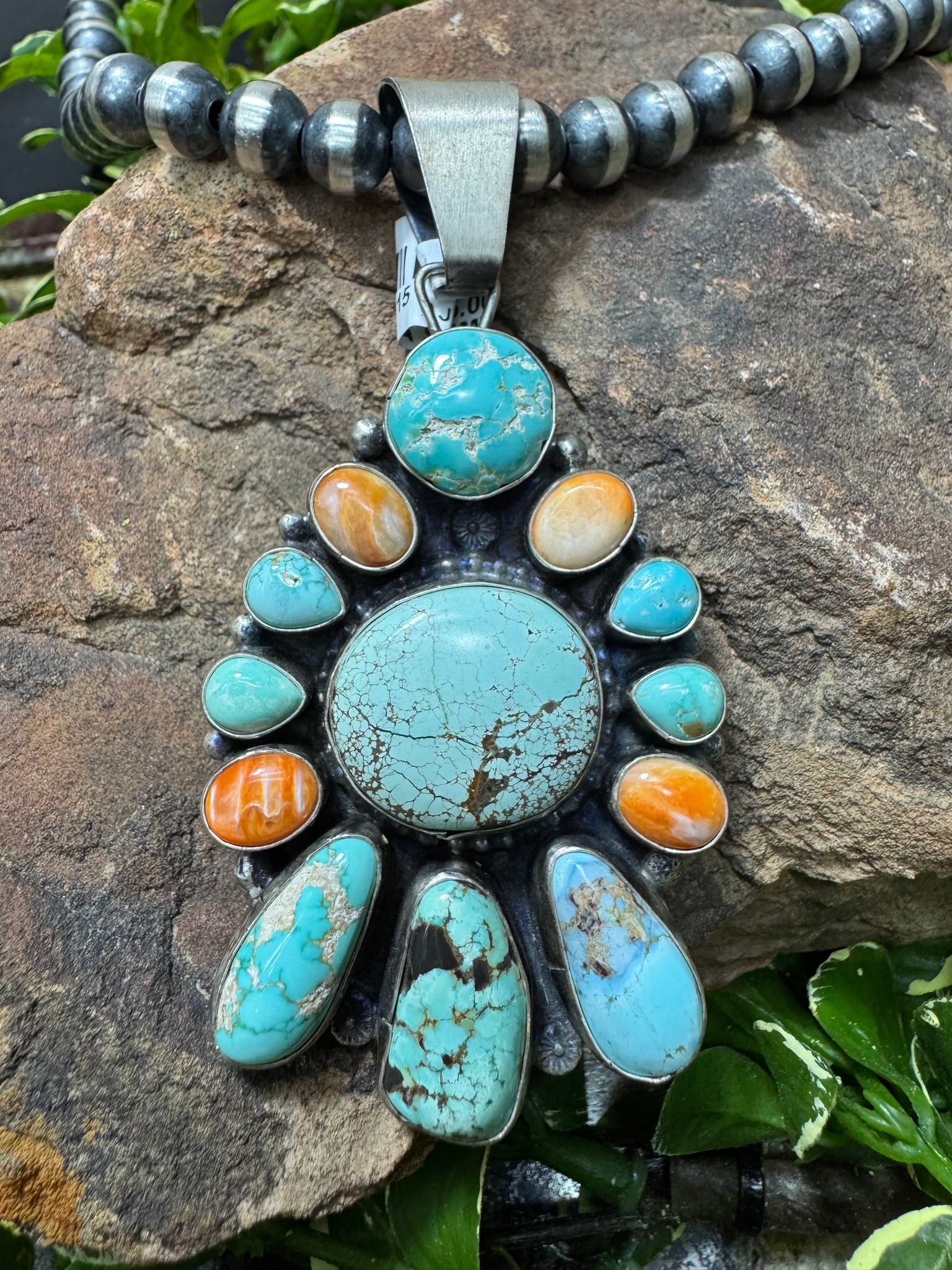 Make A Statement Turquoise & Spiny Orange Pendant