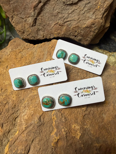 4 Rounded Corner Earring in Mojave Turquoise