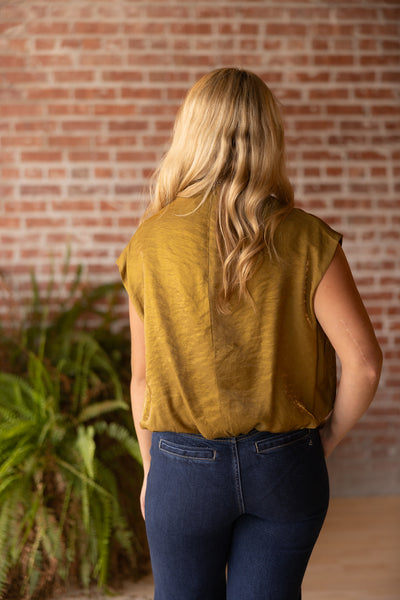 Mock Neck Balloon Sleeve Top