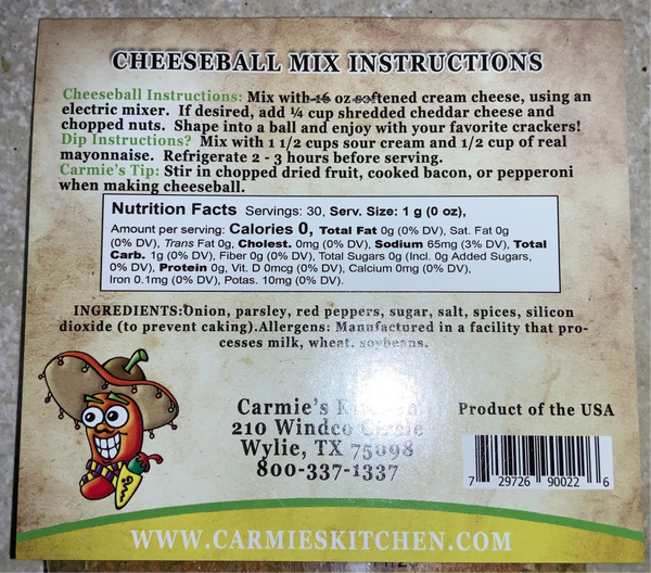 Carmie’s Mariachi Mexican Cheeseball Mix