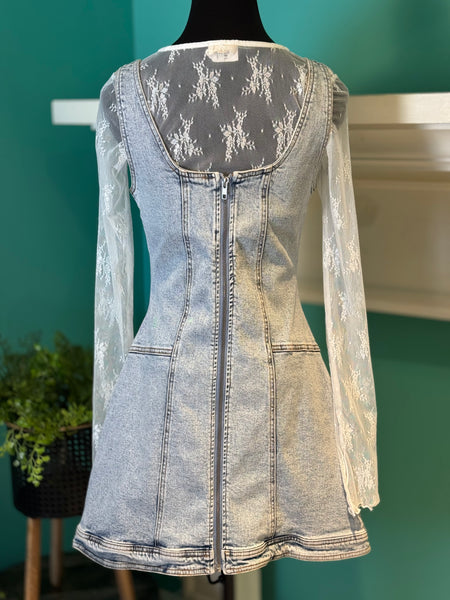 Western Buckle Denim Dress