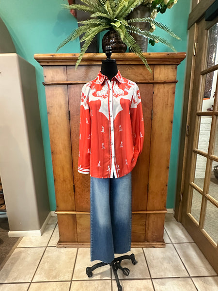 Western Yoke Cactus Peral Snap Shirt