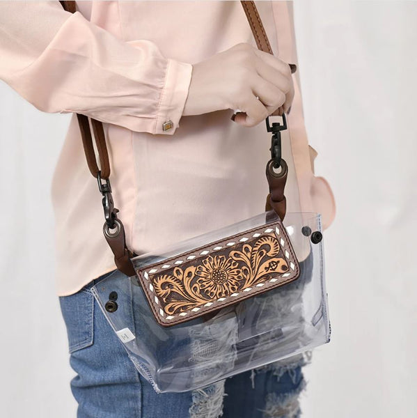 Clear Bag Genuine Western Leather Belle Bag