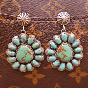 14 Stone Turquoise Post Earring