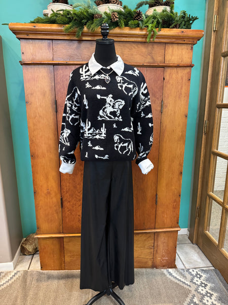 Lucky & Blessed Western Desert Print Sweater