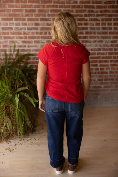 Slub Knit Reverse Seam Tee