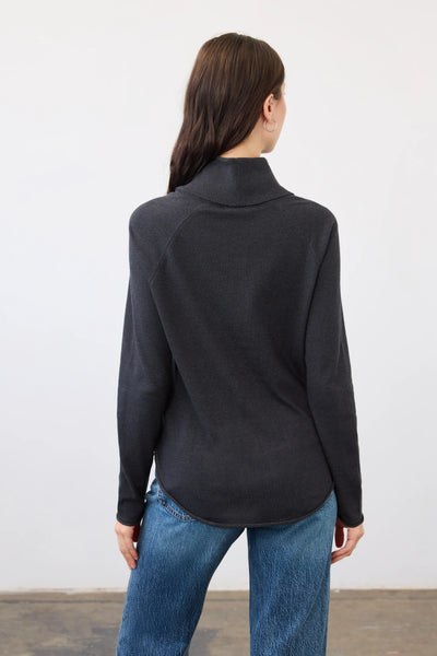 Cowl Neck Sweater in Black Heather