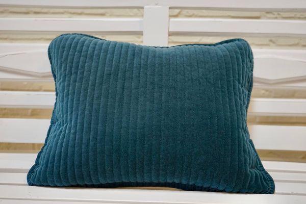 Small Velvet Ribbed Rectangle Pillow