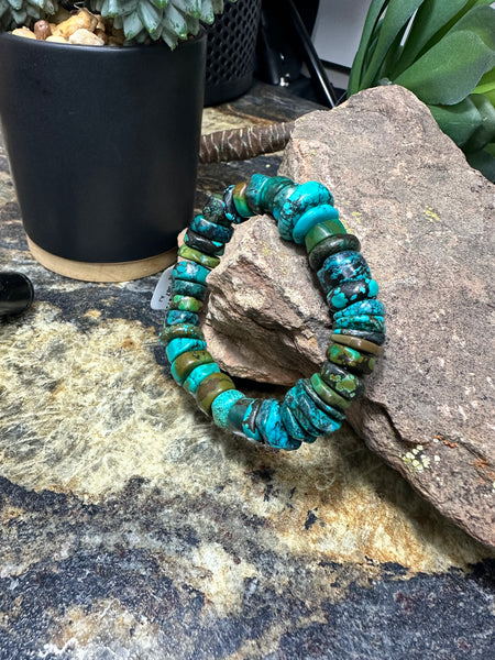 SWS Stacked Turquoise Stretch Bracelet