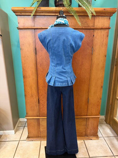 Peplum Button Front Vest