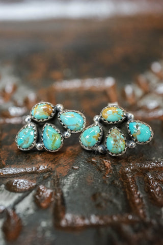 4 Stone Mini Cluster Post Earring