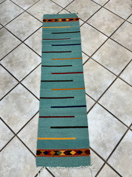 Escalante 16” x 5’ Maritza Montano Table Runner (Aqua)