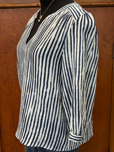 FDJ Stripe Popover Blouse