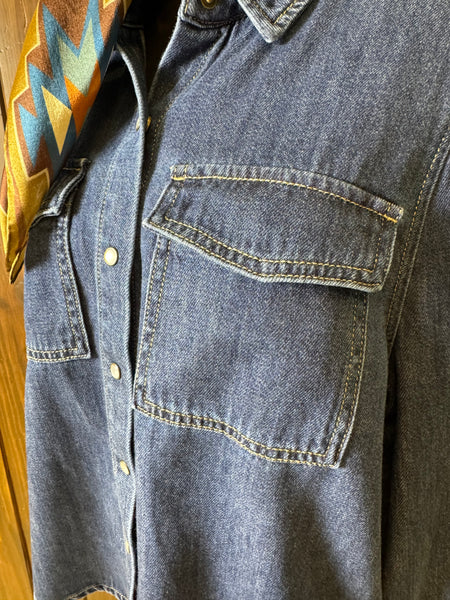 Liverpool Pearl Snap Denim Shirt
