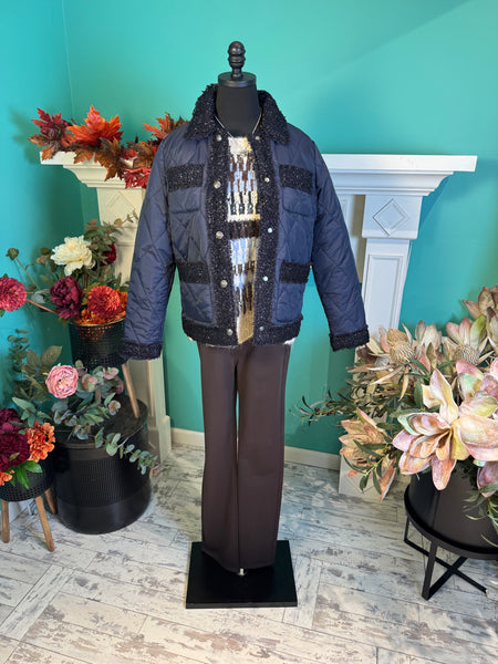 FDJ Quilted Sparkle Tweed Jacket
