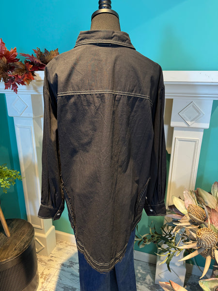 Ive/SoMe Contrast Stitch Button Up Shirt
