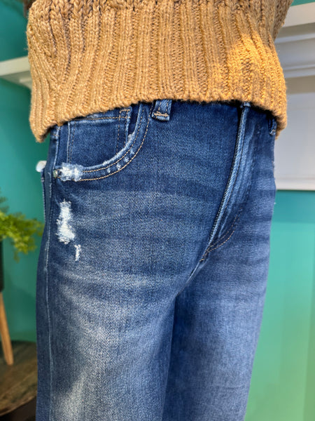 Risen High Rise Straight Tummy Control Finished Hem Jeans